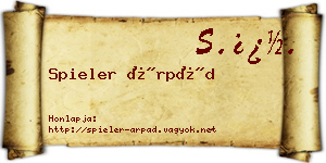Spieler Árpád névjegykártya